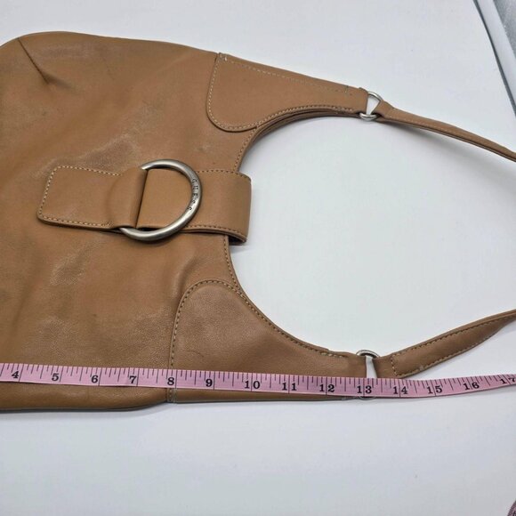 Vintage Guess Shoulder Bag Camel Faux Leather Y2K Ring Hobo Purse - Picture 5 of 11